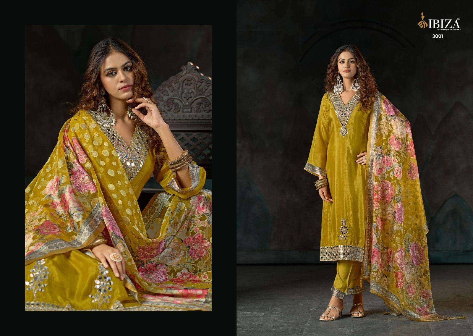 SISA By IBIZA 3001 To 3004 Series Beautiful Stylish Colorful Fancy Party Wear ORGENZA Dresses At Wholesale Price